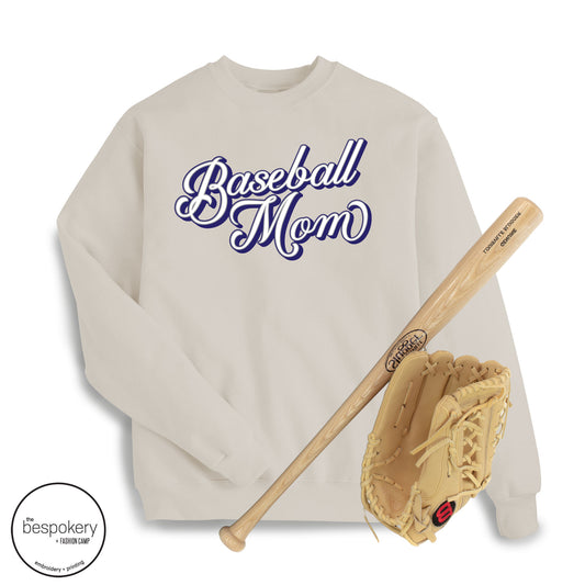 "Baseball Mom" Yankees script - Sand Sweatshirt