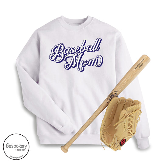 "Baseball Mom" Yankees script - White Sweatshirt