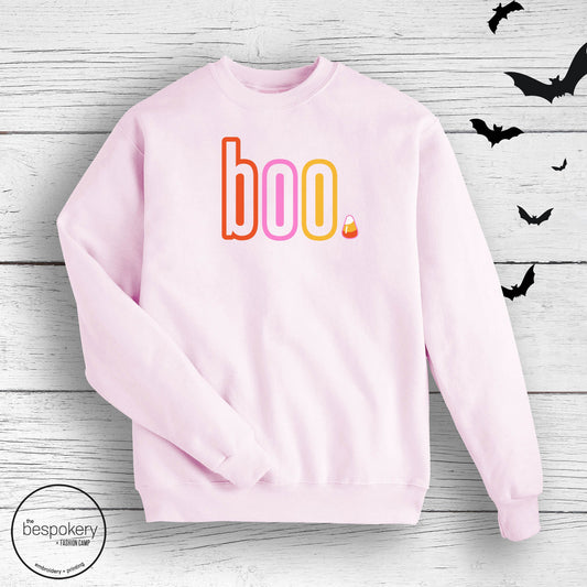 "boo" - Light Pink Sweatshirt (Adult only)