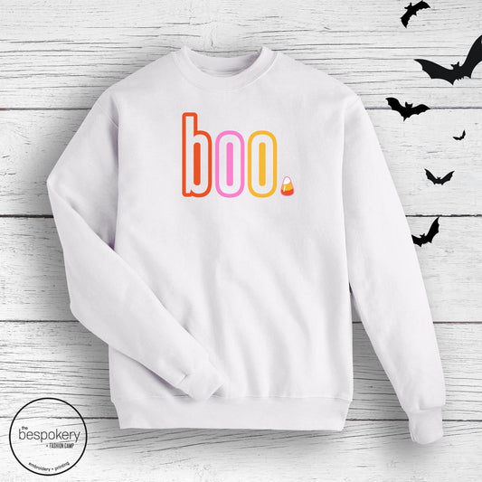 "boo" - White Sweatshirt