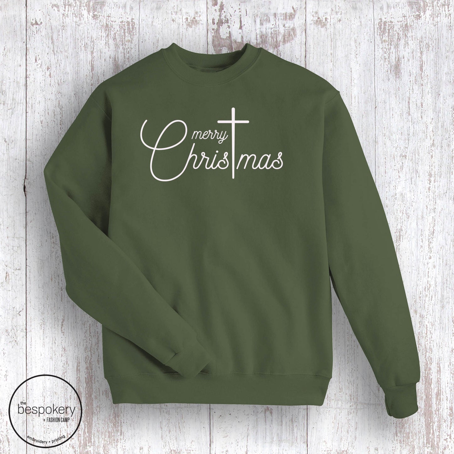 Merry ChrisTmas Sweatshirt- Military Green (Adult Only)