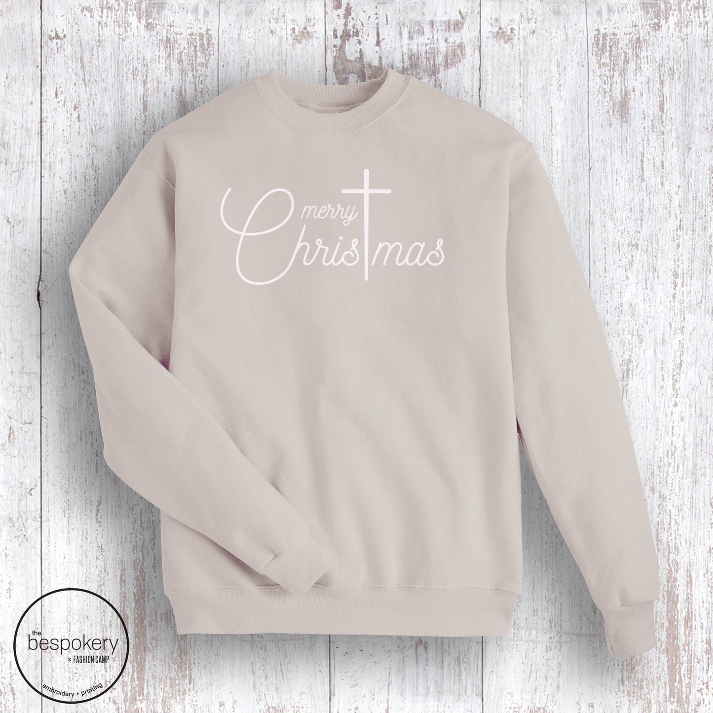 Merry ChrisTmas Sweatshirt- Sand (Adult Only)
