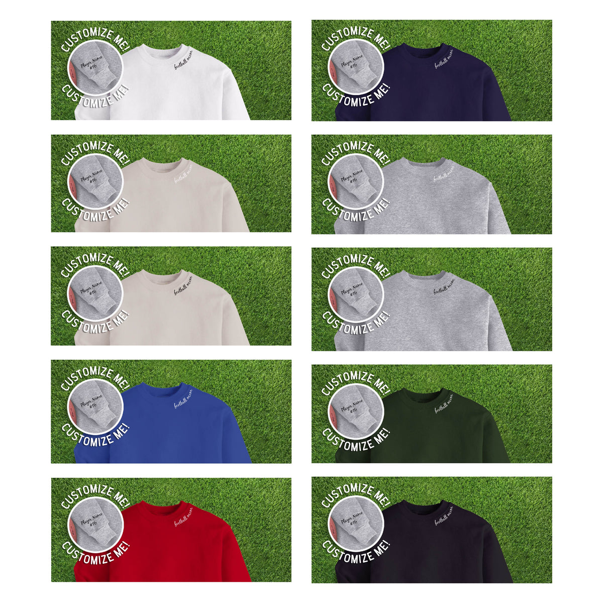 Collar Football Mom + CUSTOM sleeve Sweatshirt