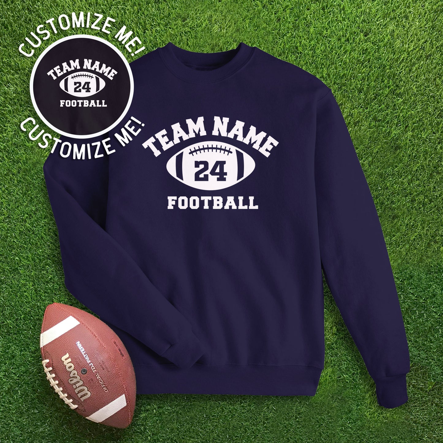 Team Name CUSTOM Football Adult Sweatshirt