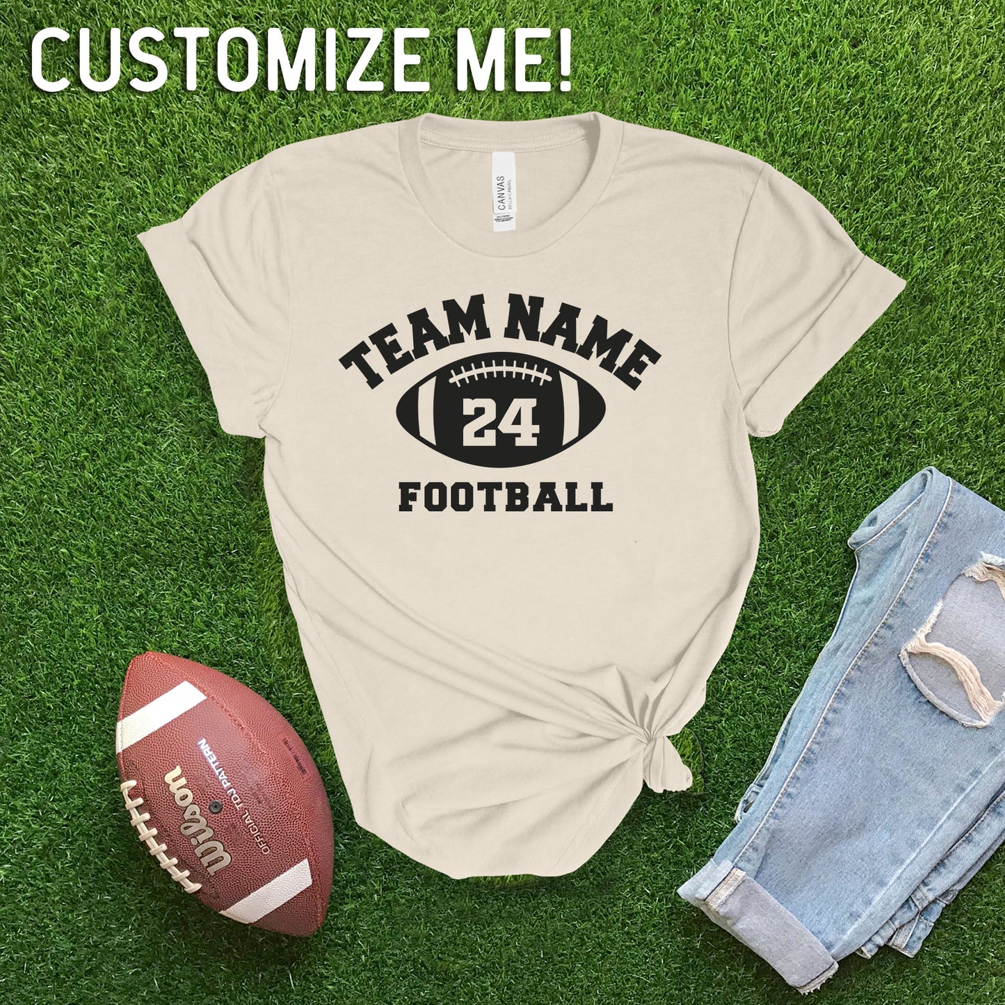 Team Name CUSTOM Football T-shirt