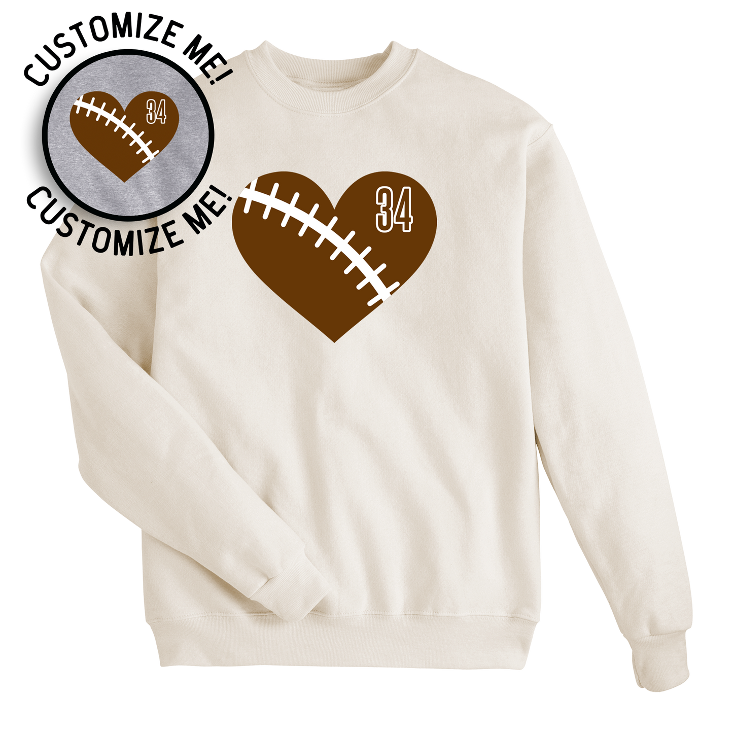 Heart Football CUSTOM Sweatshirt