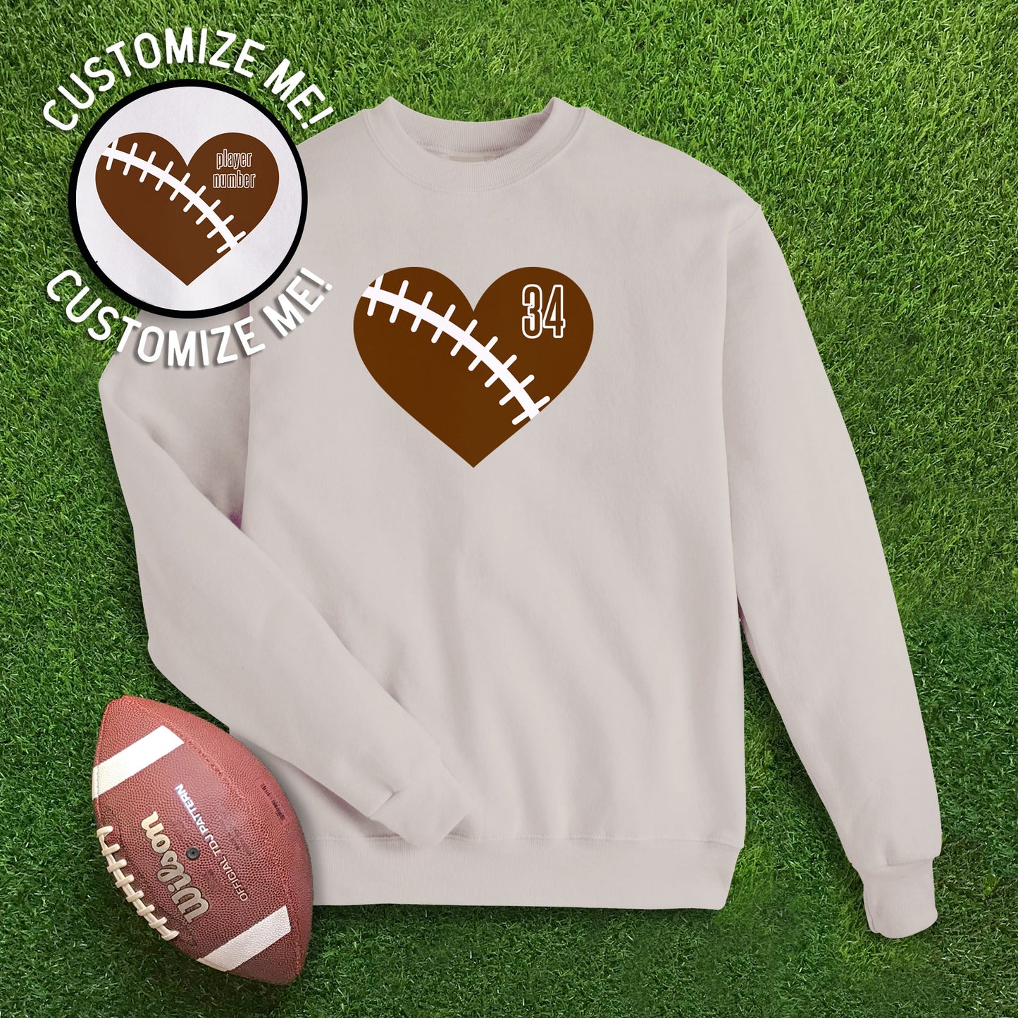 Heart Football CUSTOM Sweatshirt