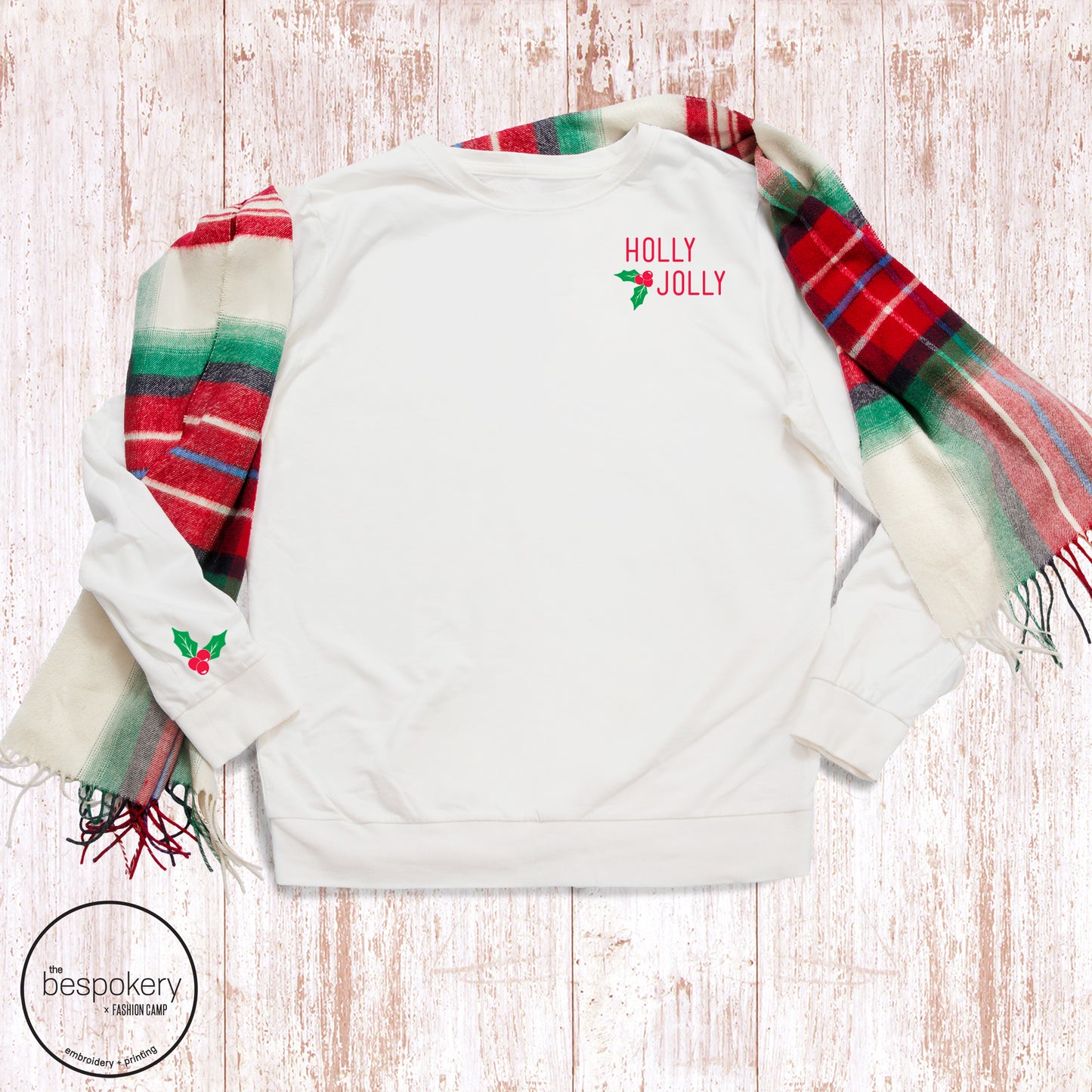 Holly Jolly Sweatshirt- White (Adult Only)