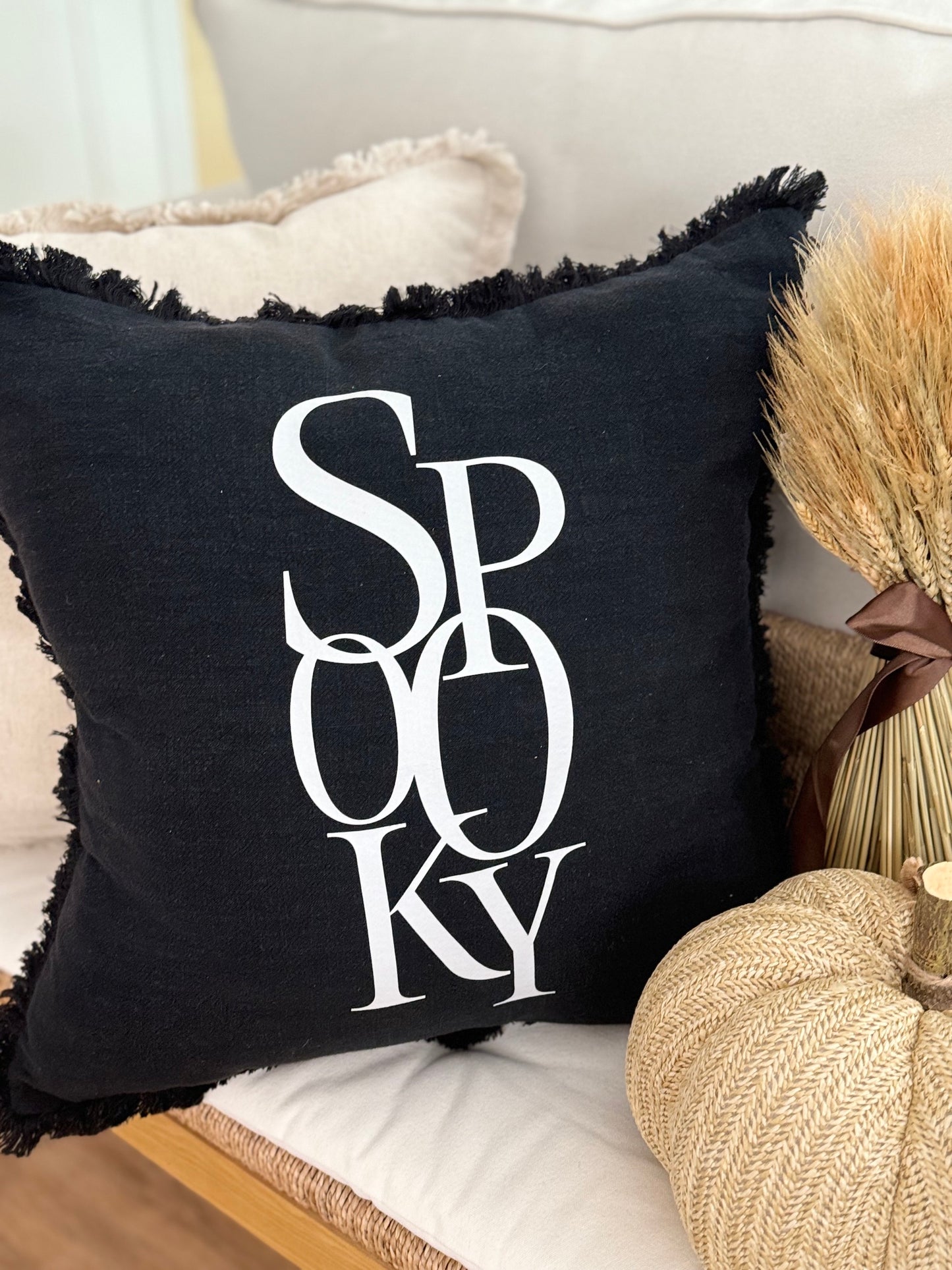 Spooky Halloween Fringe Pillow Case