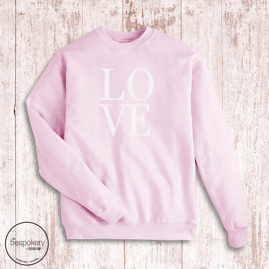 "LOVE" - Light Pink Sweatshirt (Adult Only)
