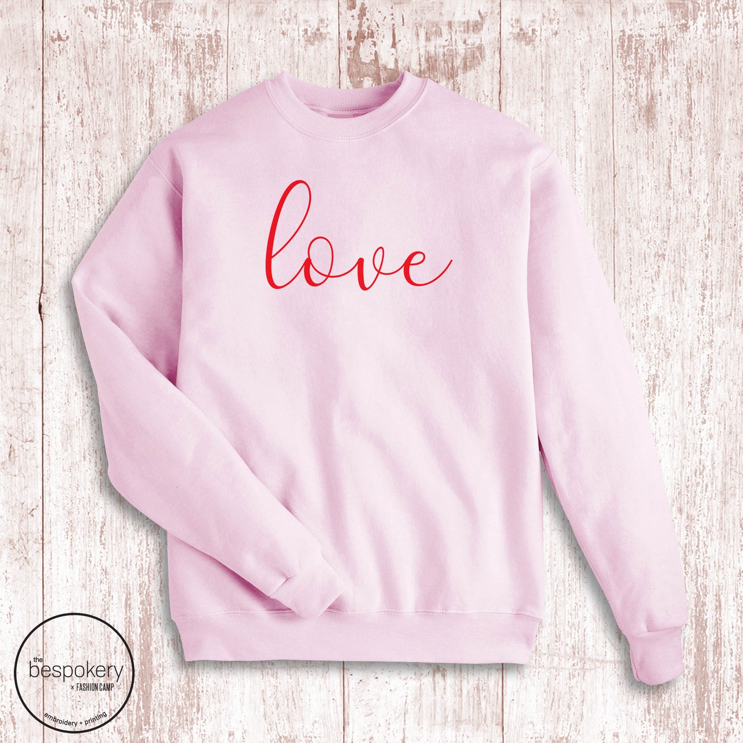 "Love Script" - Light Pink Sweatshirt (Adult Only)