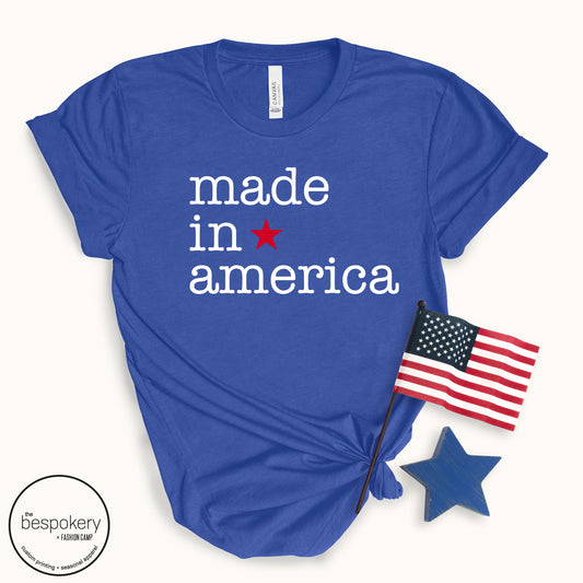 "Made in America" - Heather Royal T-shirt