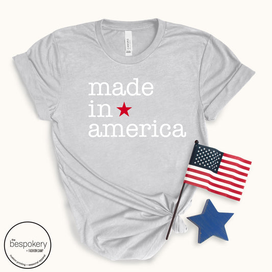 "Made in America" - Heather Grey T-shirt