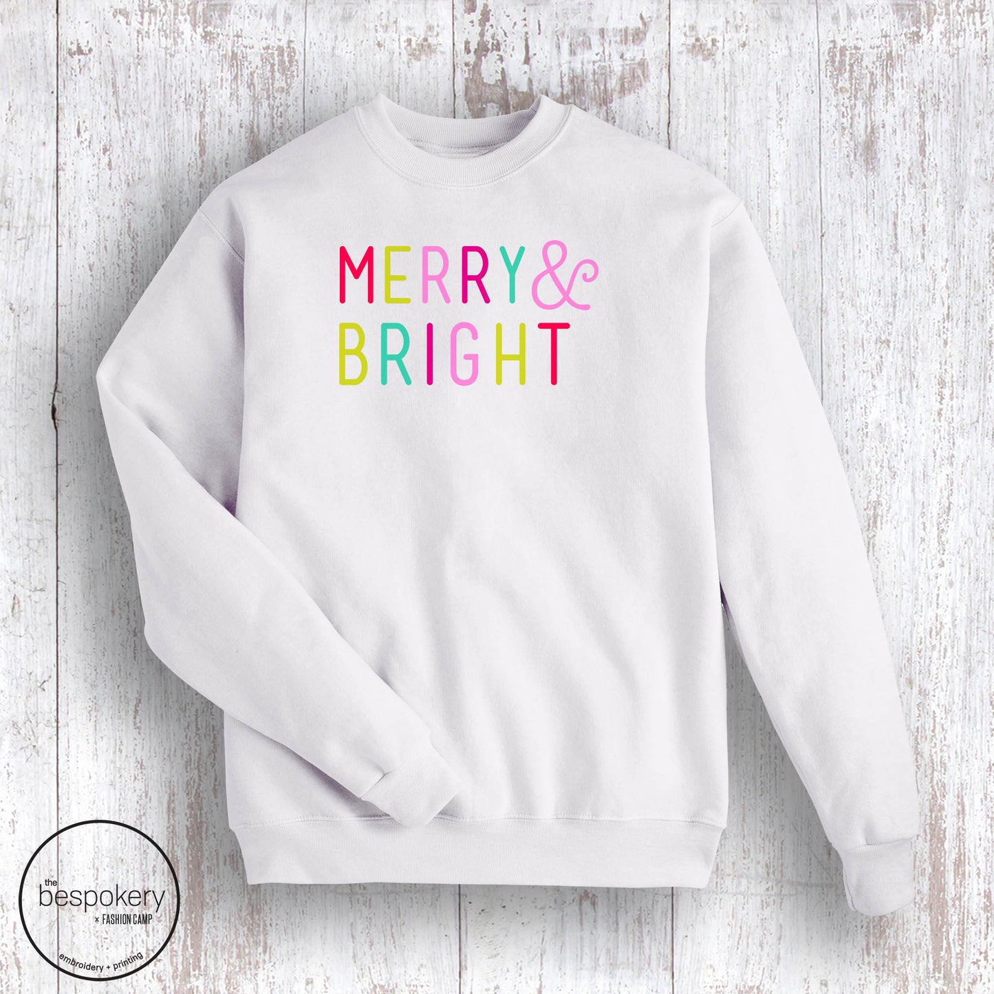 Merry & Bright Sweatshirt- White (Youth + Adult)