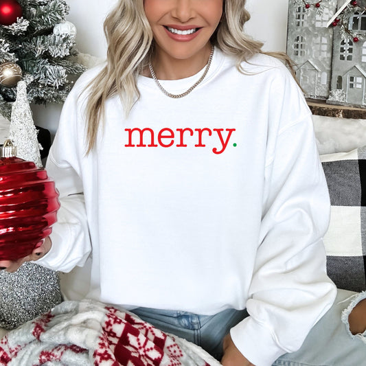 "Merry." - White Sweatshirt