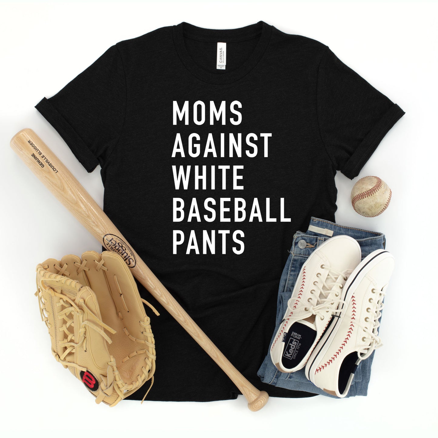 Moms Against White Baseball Pants T-shirt