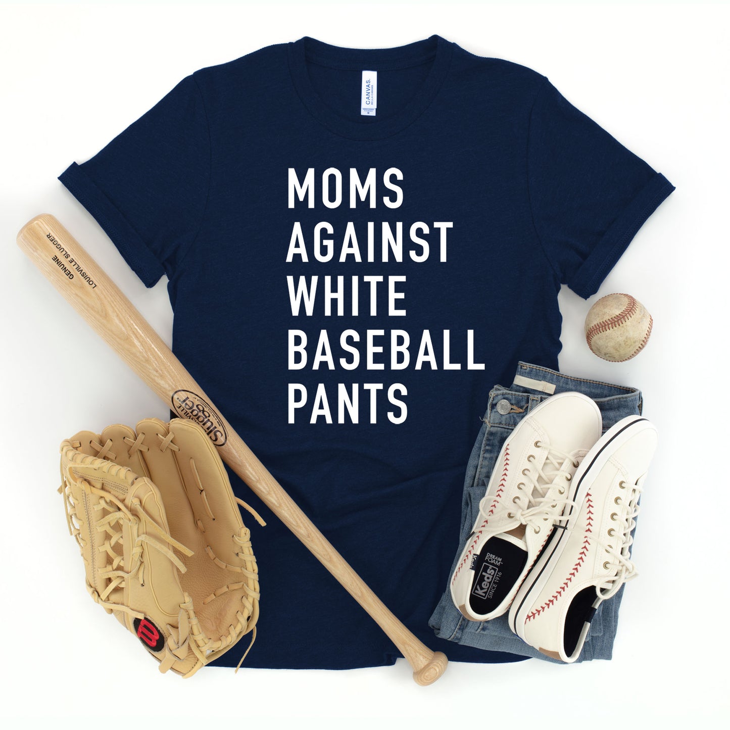 Moms Against White Baseball Pants T-shirt