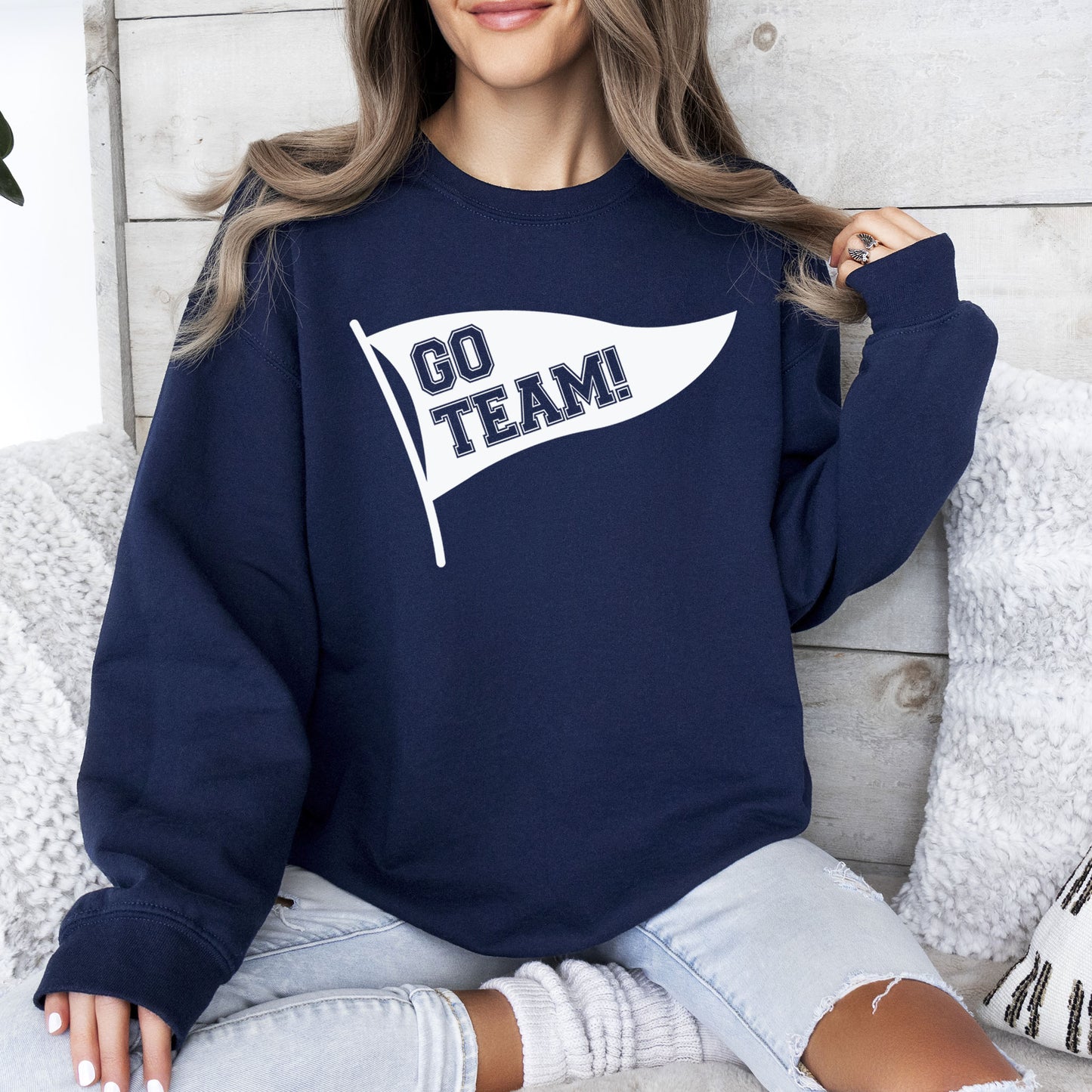 Go Team Pennant Banner Youth Sweatshirt