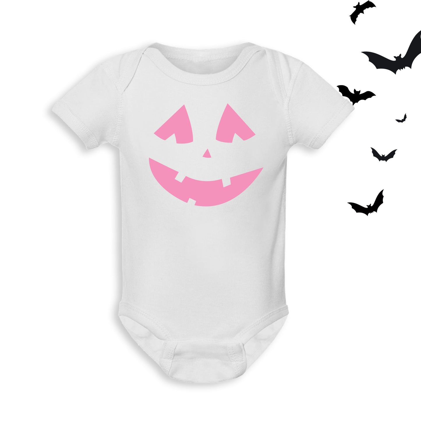Jack O'Lantern Pumpkin Face Halloween Baby Bodysuit