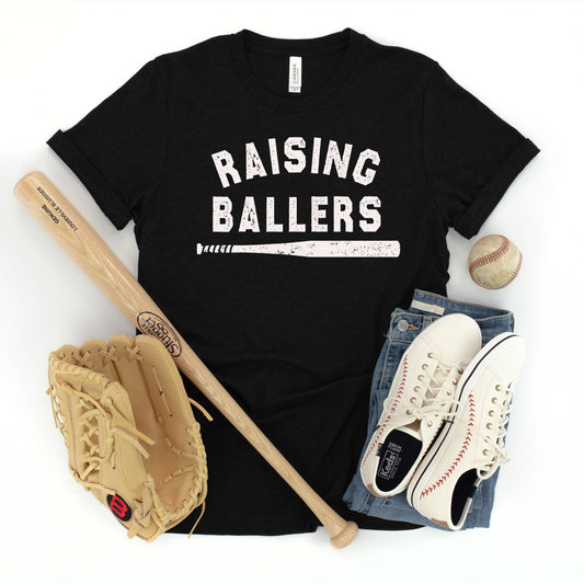 "Raising Ballers - Modern" - Black T-shirt