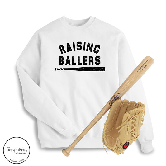 "Raising Ballers - Modern" - White Sweatshirt