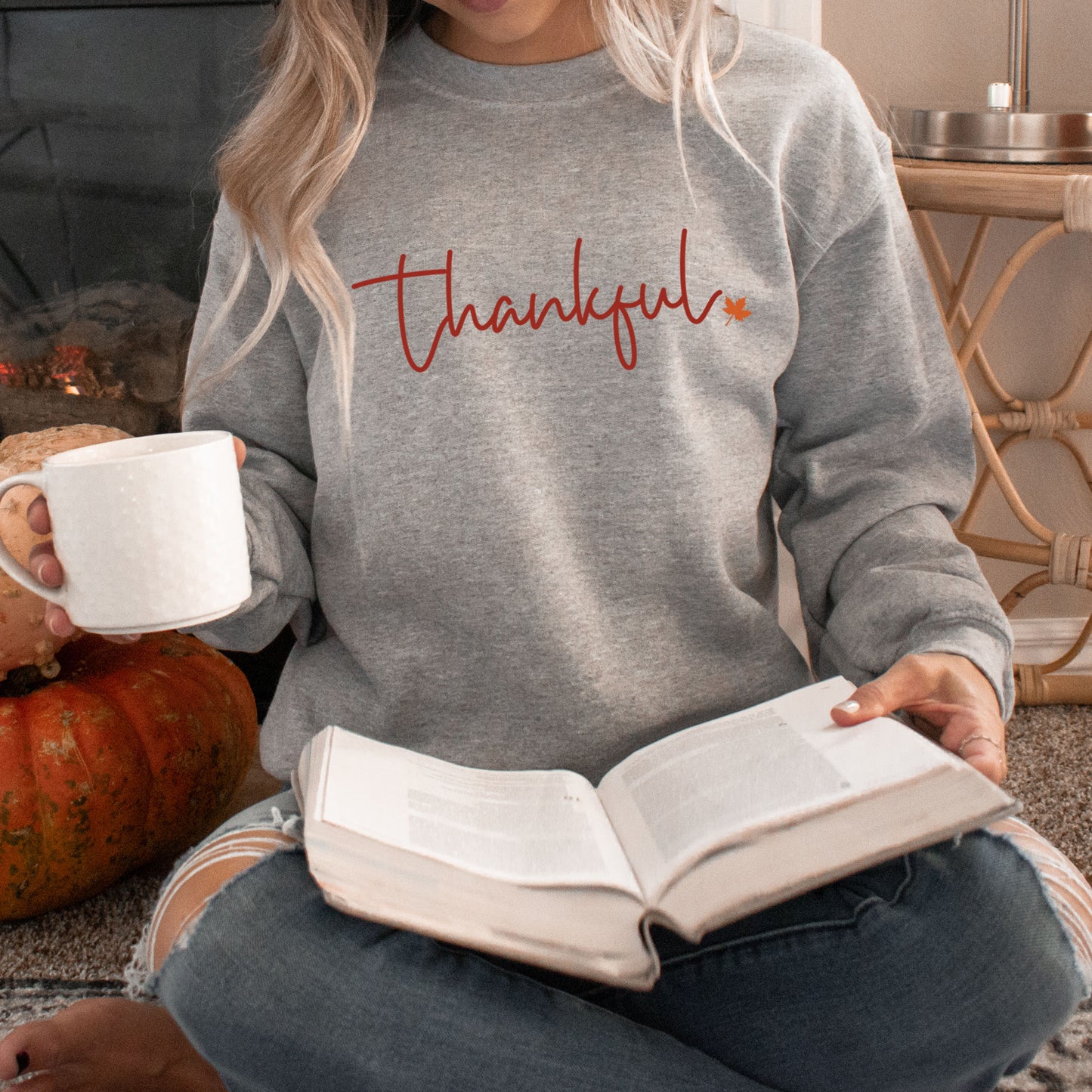 Thankful Script Sweatshirt