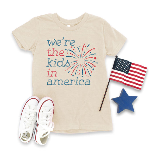 "We're the Kids in America" - Sand T-shirt (Youth Only)