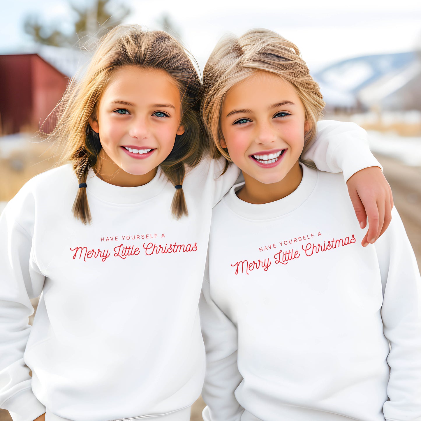 Merry Little Christmas Sweatshirt- White (Youth + Adult)