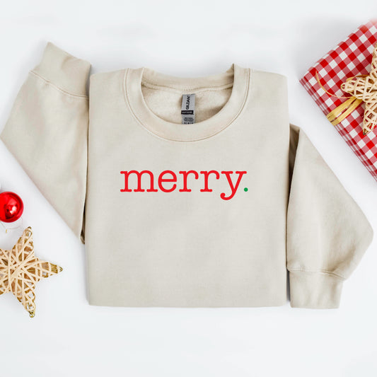 "Merry." - Sand Sweatshirt (Adult Only)