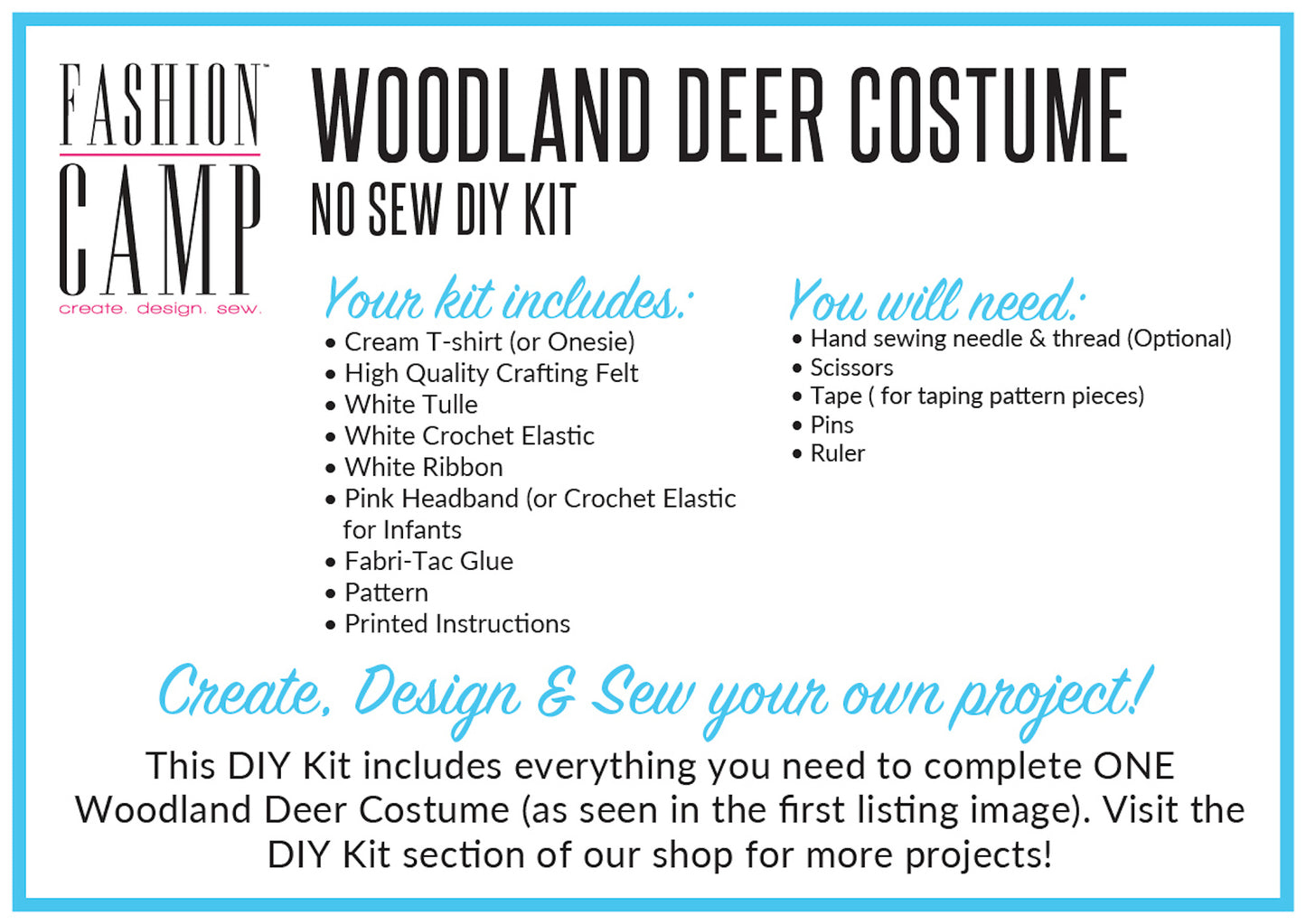 DIY Tutu and Tee Costume Kit | Woodland Deer Costume