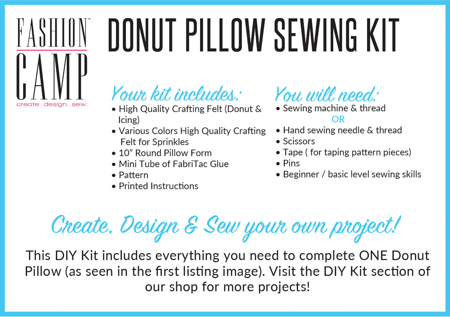 DIY Donut Pillow Sewing Kit