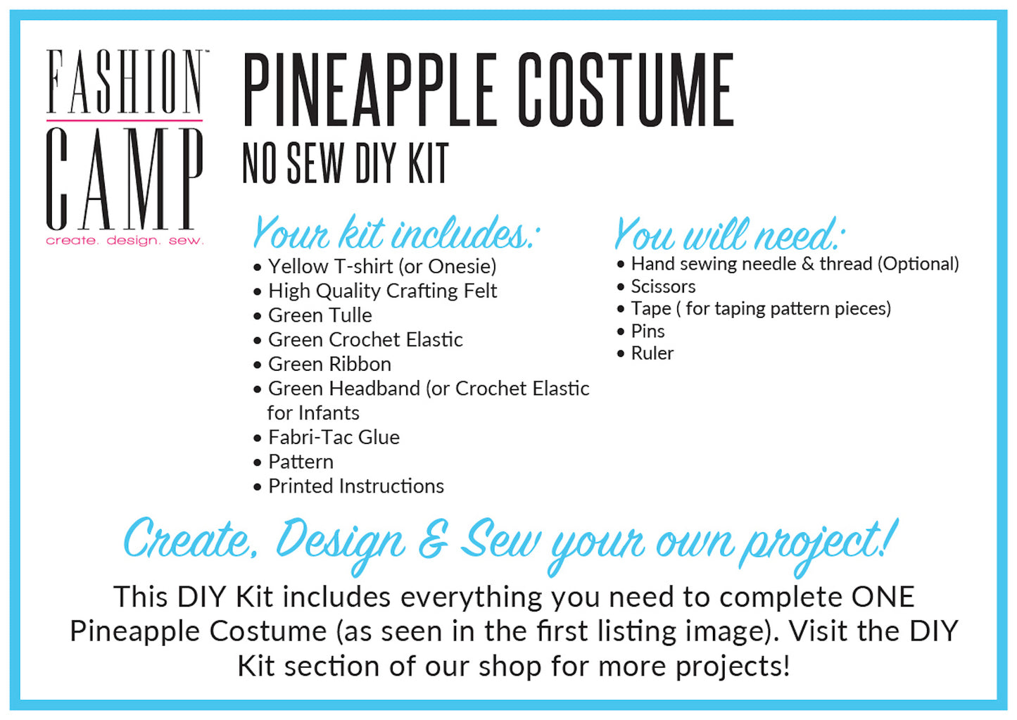 DIY Tutu and Tee Costume Kit | Pineapple Costume