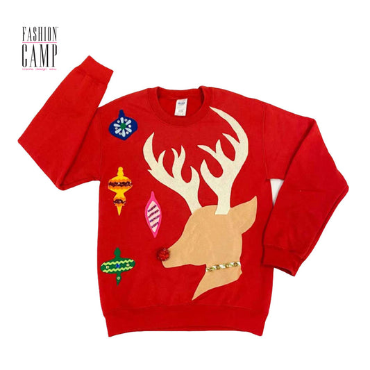 DIY Kit Ugly Christmas Sweater |  Vintage Rudolph "Ugly" Holiday Sweater