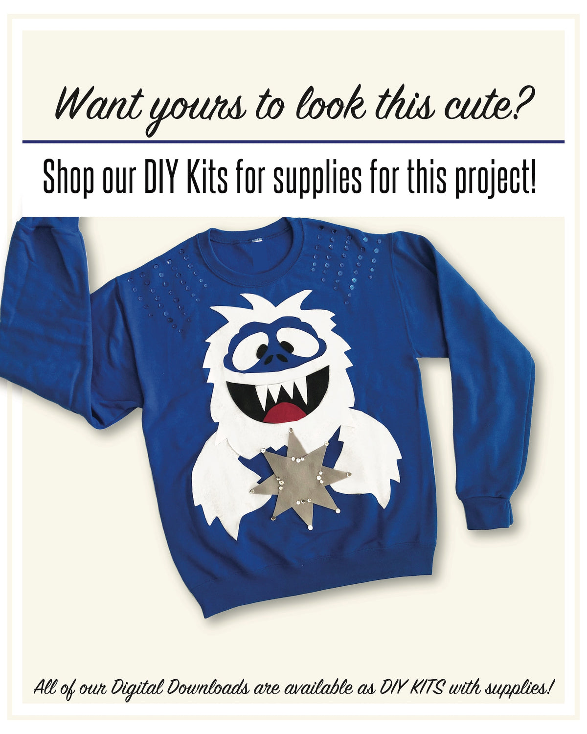 Abominable Snowman Pattern - Digital Download - Ugly Sweaters