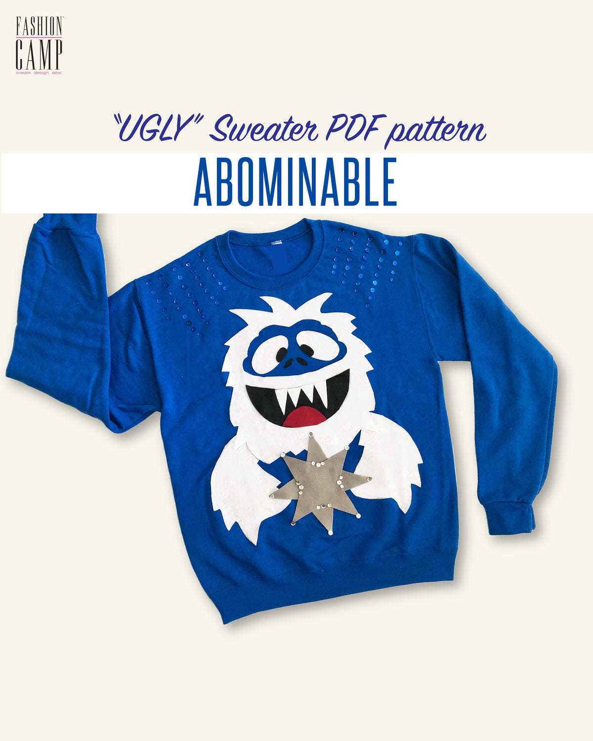 Abominable Snowman Pattern - Digital Download - Ugly Sweaters
