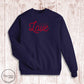 "All You Need Is Love" Sweatshirt- Navy (Youth + Adult)