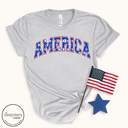 "America" - Heather Grey T-shirt