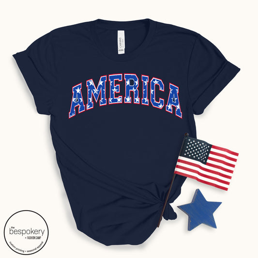 "America" - Navy T-shirt