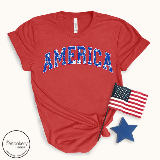 "America" - Heather Red T-shirt