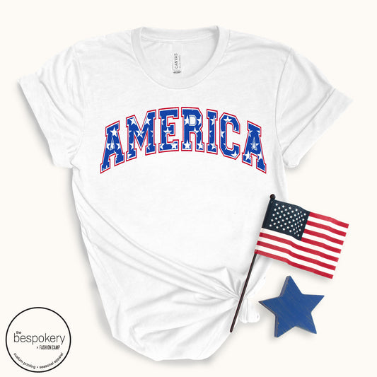 "America" - White T-shirt