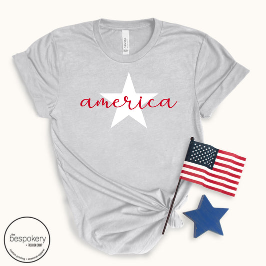 "America Star" - Heather Grey T-shirt