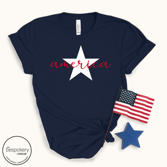 "America Star" - Navy T-shirt