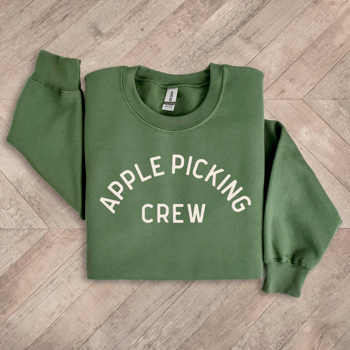 Apple Picking Crew - Military Green Sweatshirt