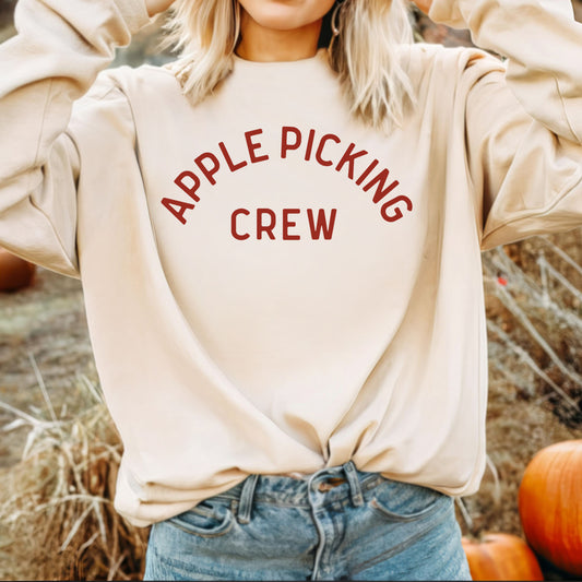 Apple Picking Crew - Sand Sweatshirt