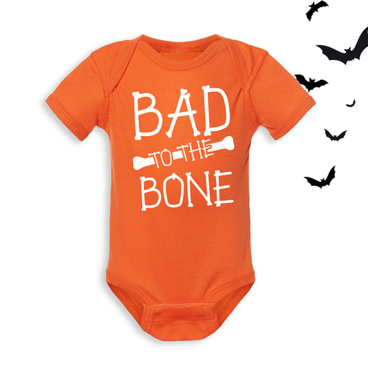 Bad To The Bone - Orange Baby Bodysuit