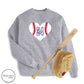 Baseball Heart CUSTOM number Sweatshirt