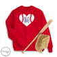 Baseball Heart CUSTOM number Sweatshirt