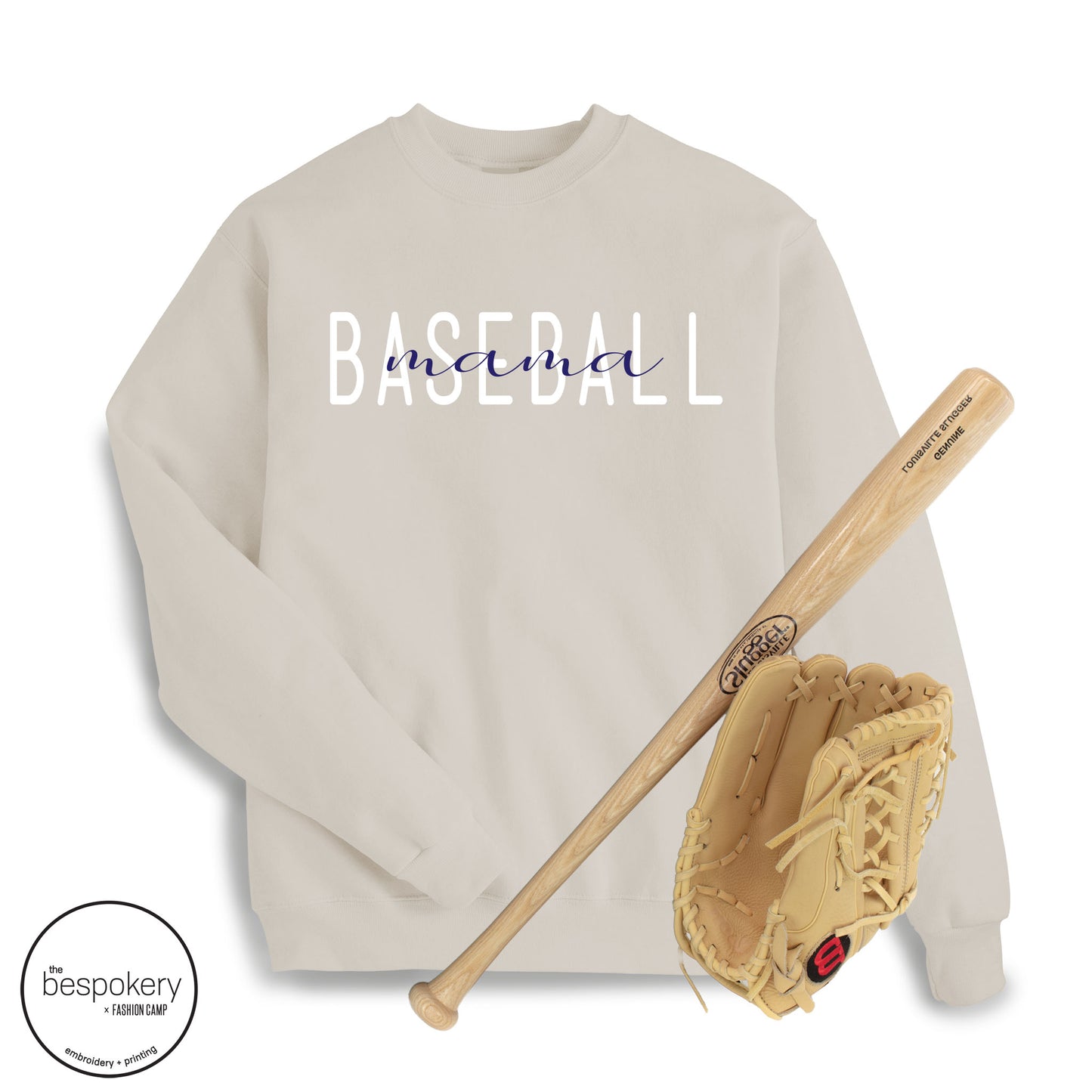 "Baseball mama" script Sand Sweatshirt - (Adult Only)