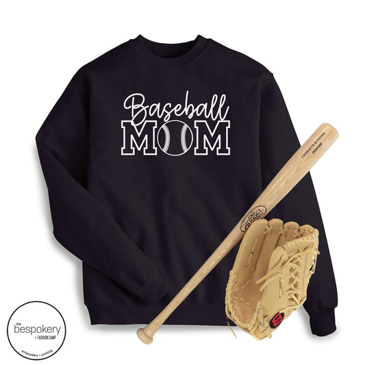 "Baseball MOM" - Black Sweatshirt