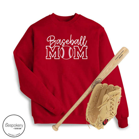 "Baseball MOM" - Red Sweatshirt